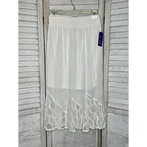 APT 9 Petites White Maxi Skirt Size PXS NWT NEW